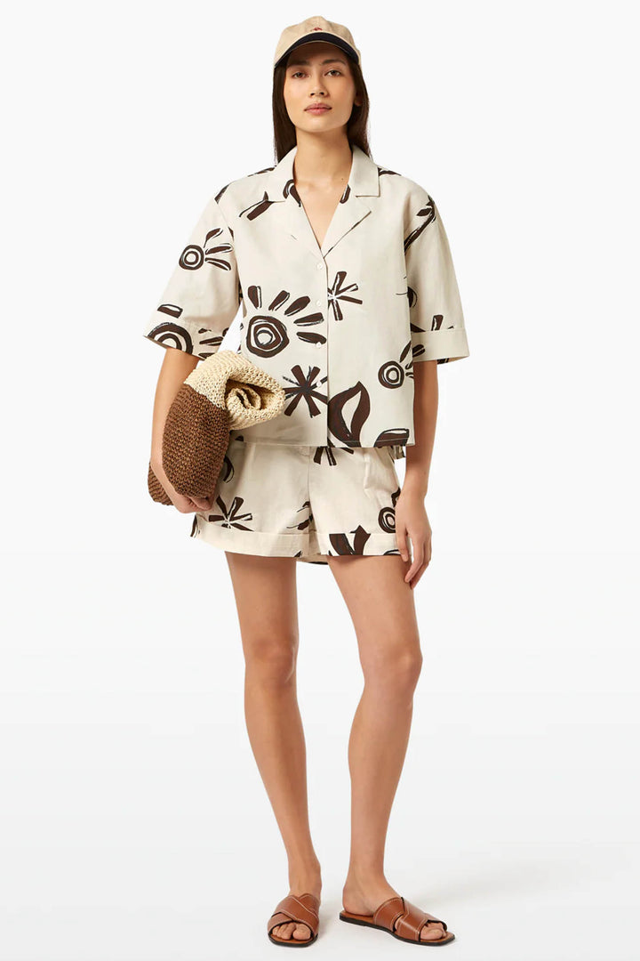 Printed SS Shirt in Inky Sun