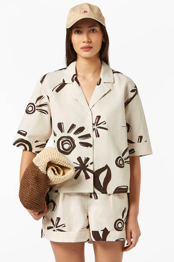 Printed SS Shirt in Inky Sun