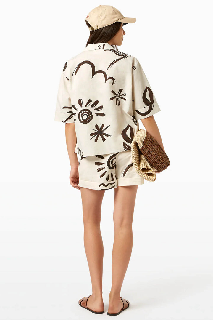 Printed SS Shirt in Inky Sun