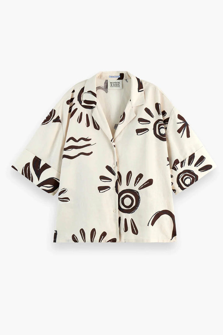 Printed SS Shirt in Inky Sun