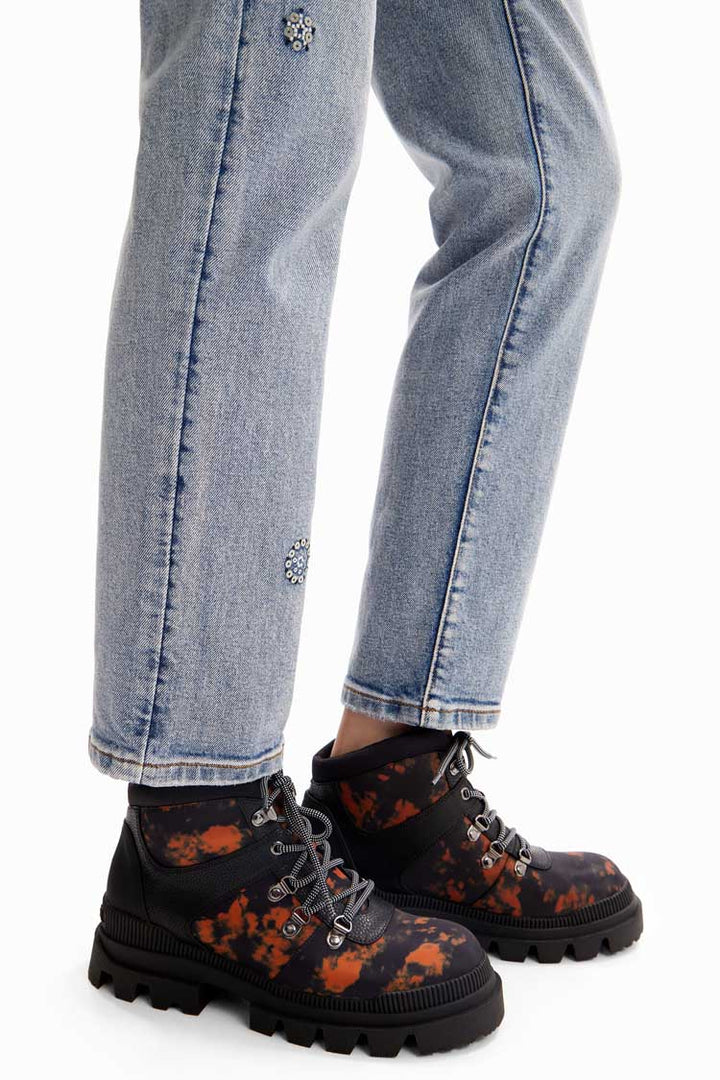 Printed Trekking Ankle Boots