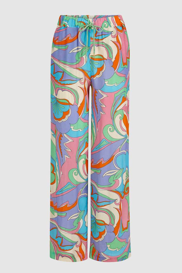 Printed Wide Leg Pant in Bouquet Green