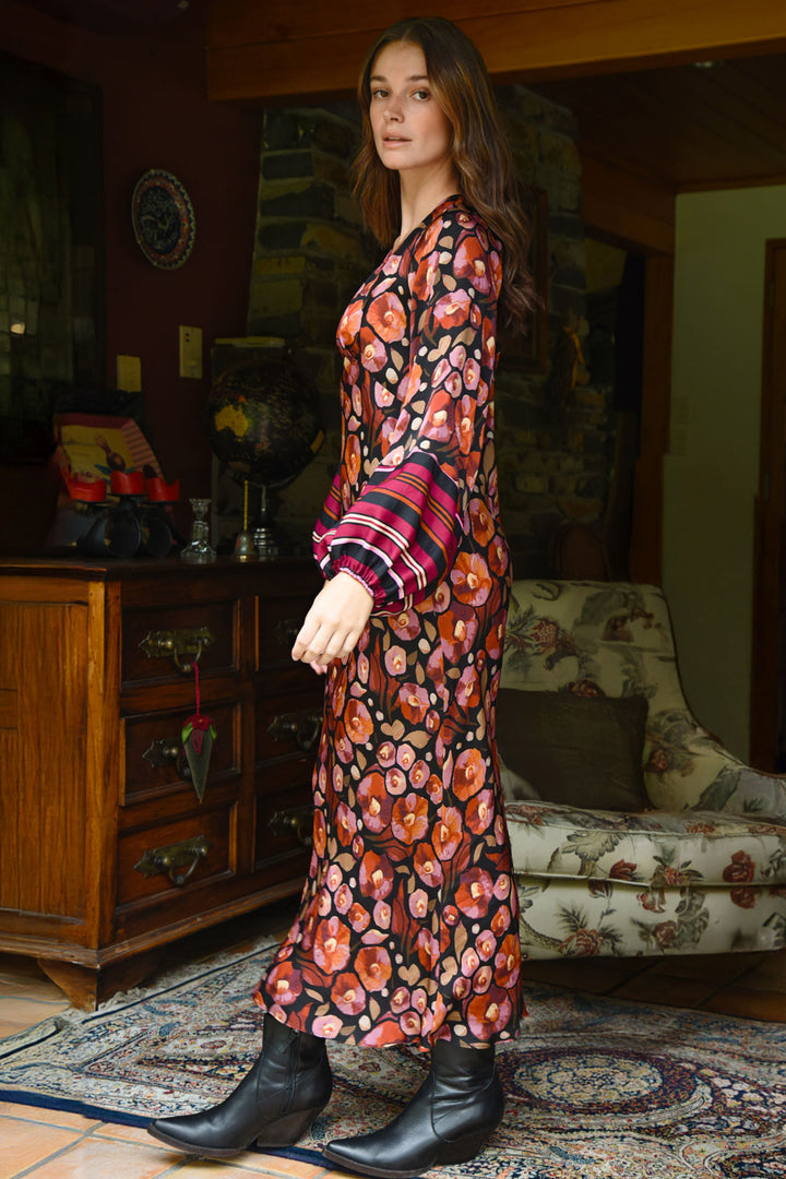 Slip Through Dress in Pink Floral