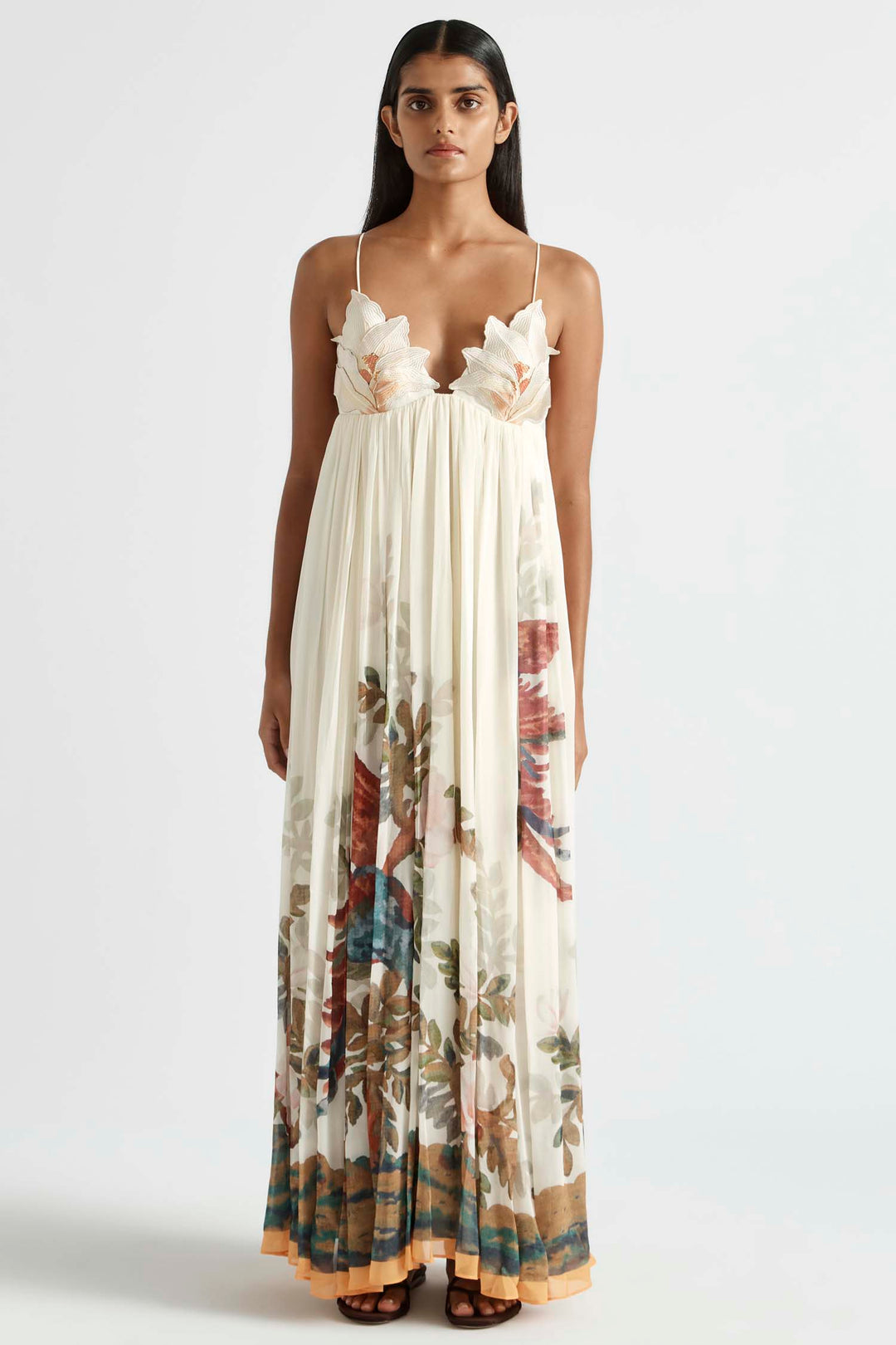 Promises Flower Bust Gown in Gardenia
