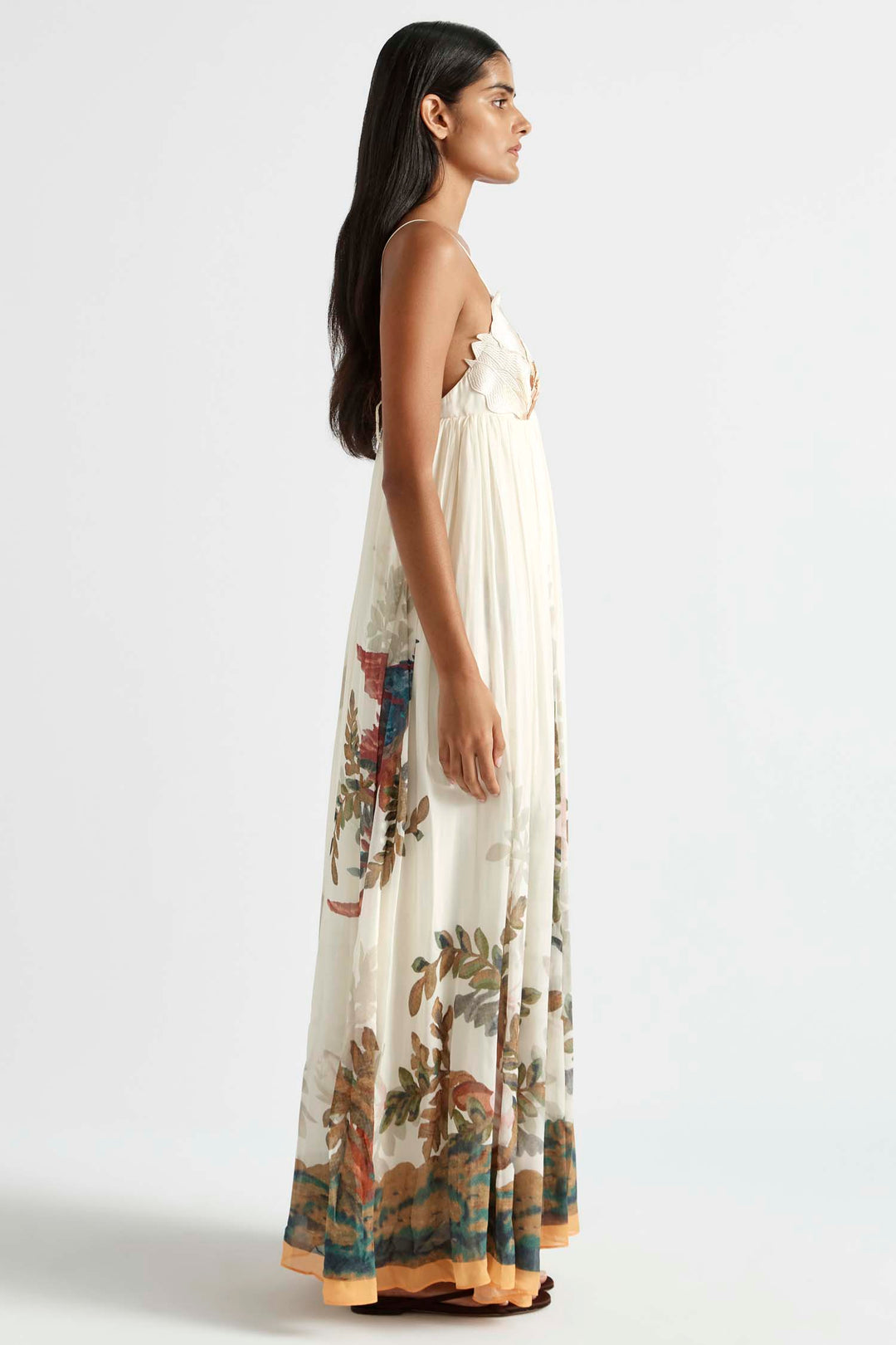 Promises Flower Bust Gown in Gardenia