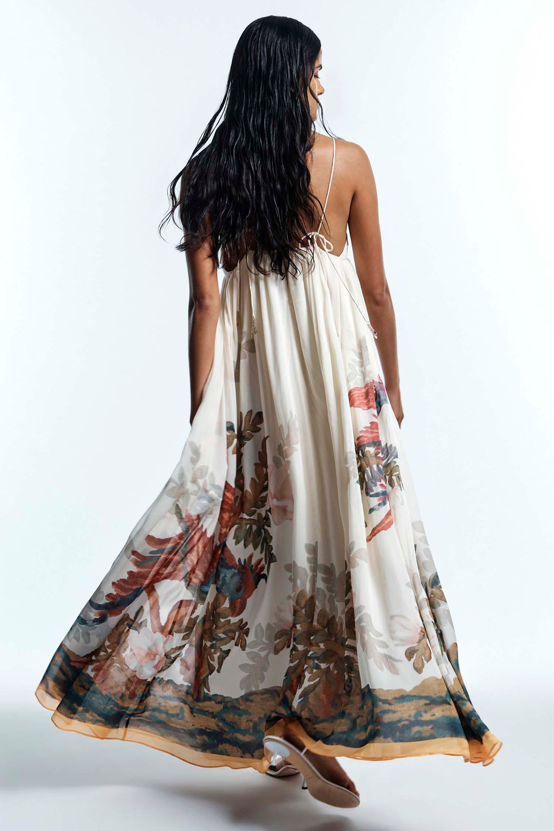Promises Flower Bust Gown in Gardenia