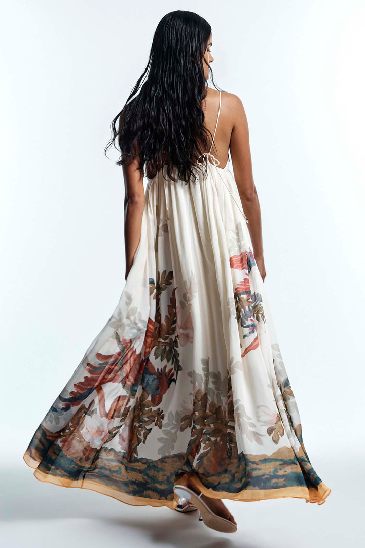 Promises Flower Bust Gown in Gardenia