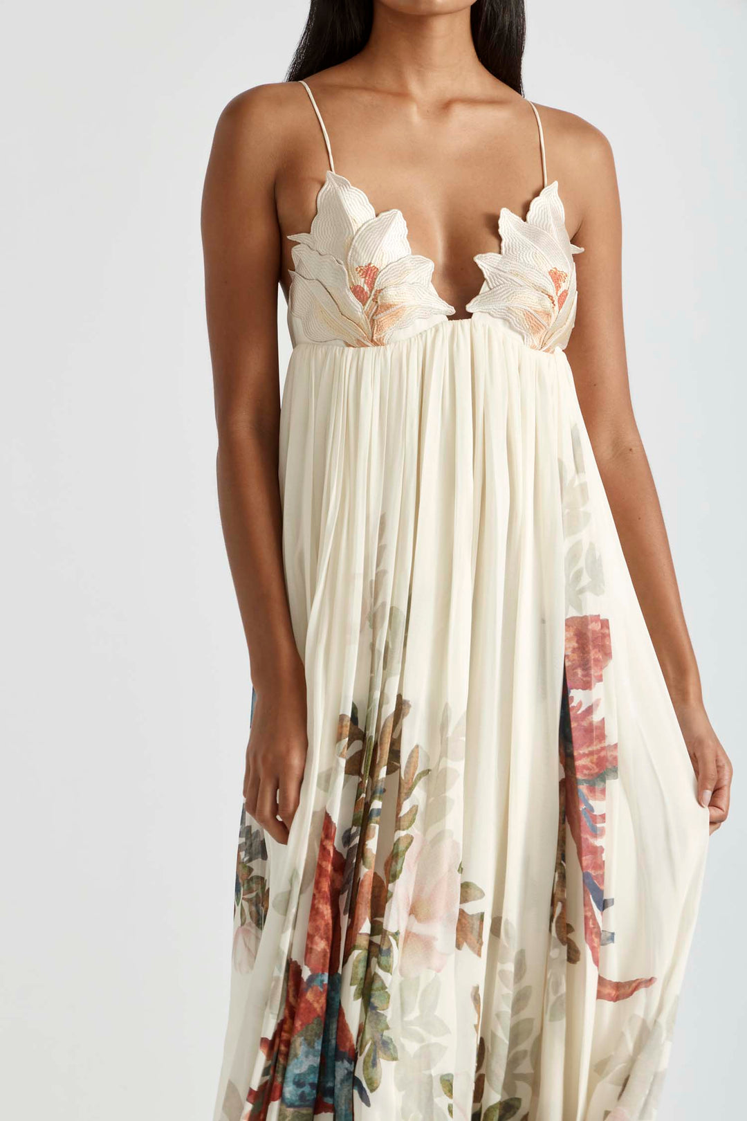 Promises Flower Bust Gown in Gardenia