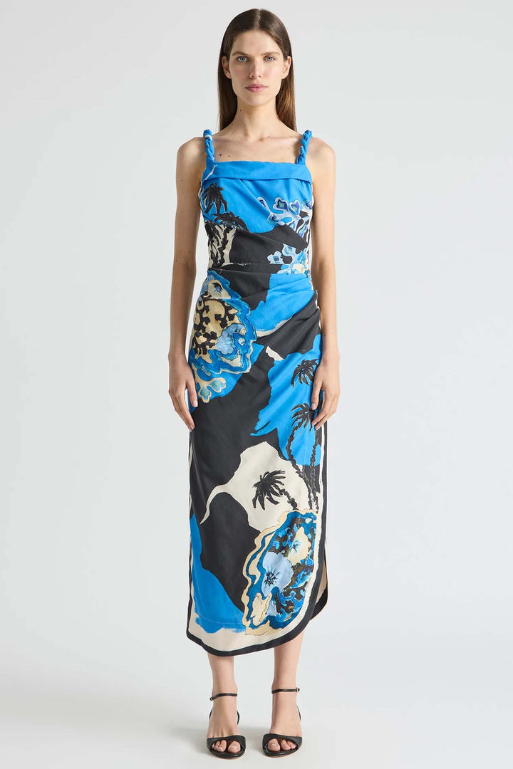 Pulse Twisted Strap Dress in Ultramarine