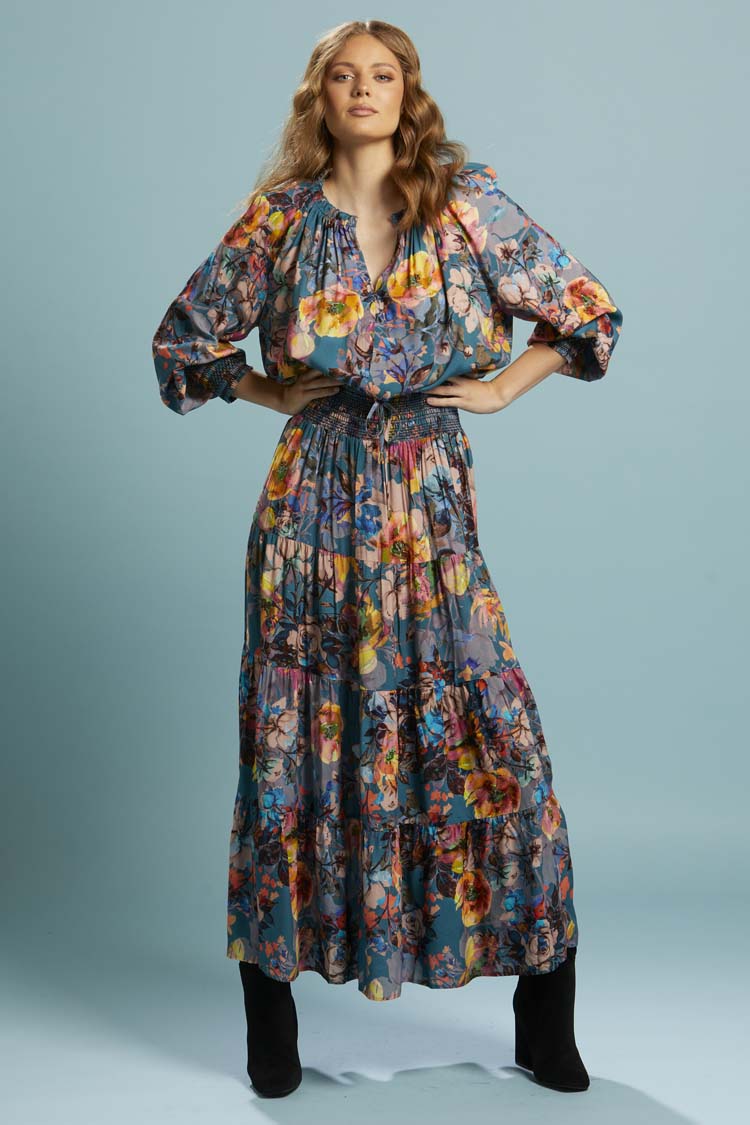 Pure Shores Shirred Boho Skirt