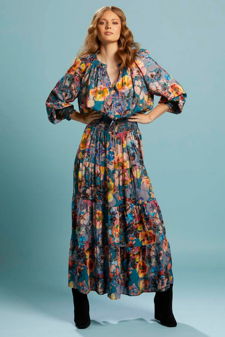 Pure Shores Shirred Boho Skirt
