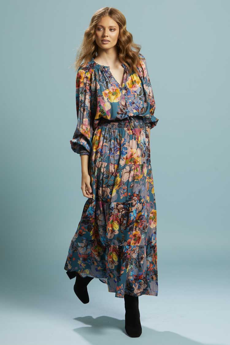 Pure Shores Shirred Boho Skirt
