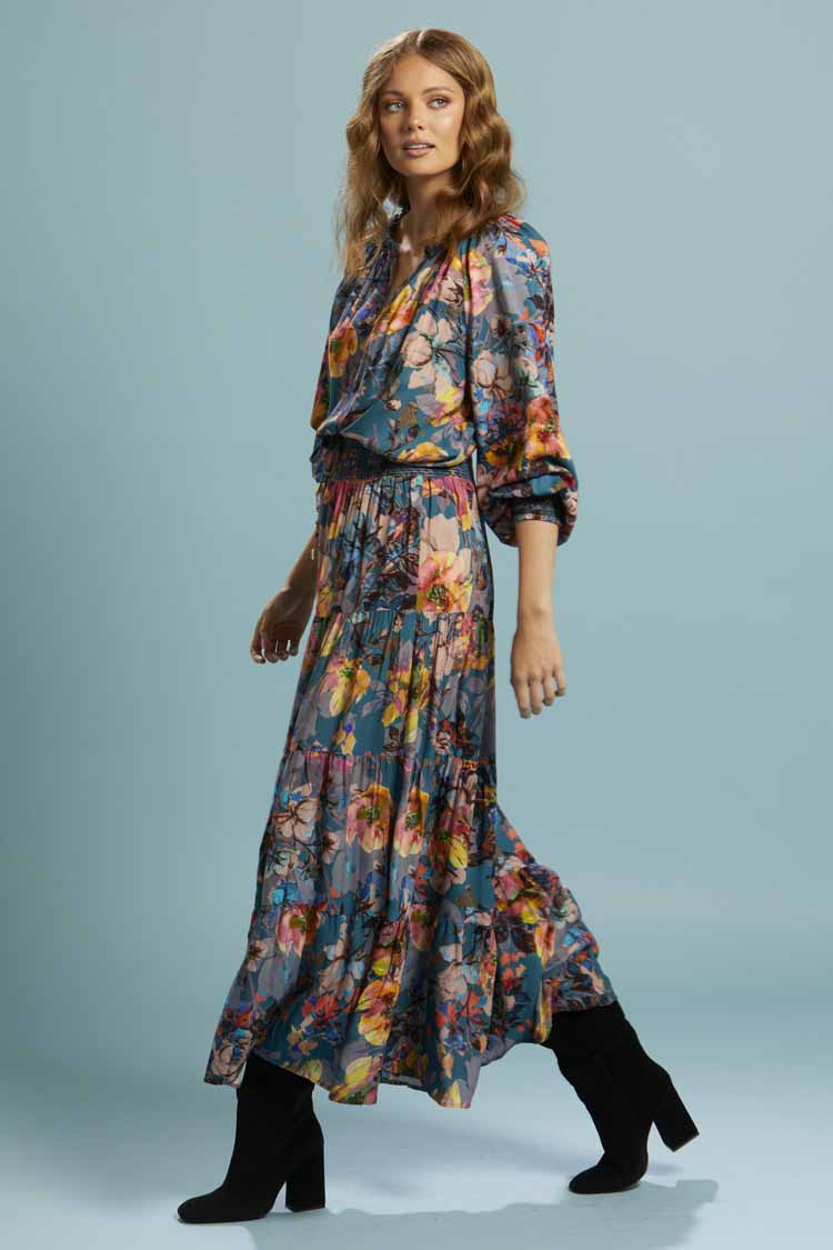 Pure Shores Shirred Boho Skirt