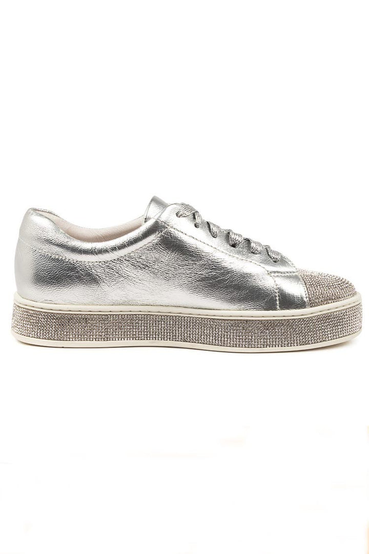 Purity Jewel Leather Sneaker in Silver