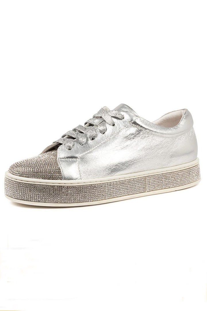 Purity Jewel Leather Sneaker in Silver