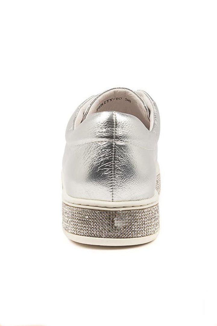 Purity Jewel Leather Sneaker in Silver