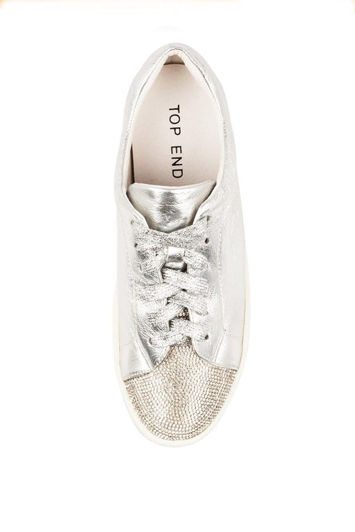 Purity Jewel Leather Sneaker in Silver