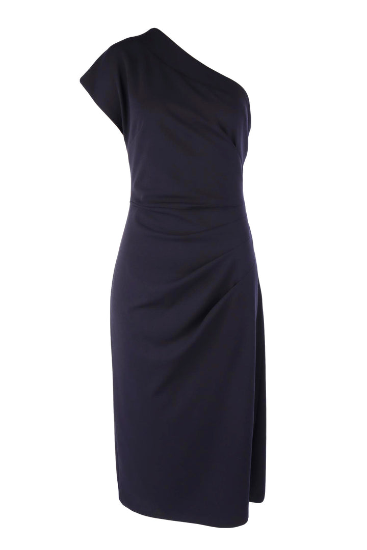 Antonia One Shoulder Midi Dress in Navy