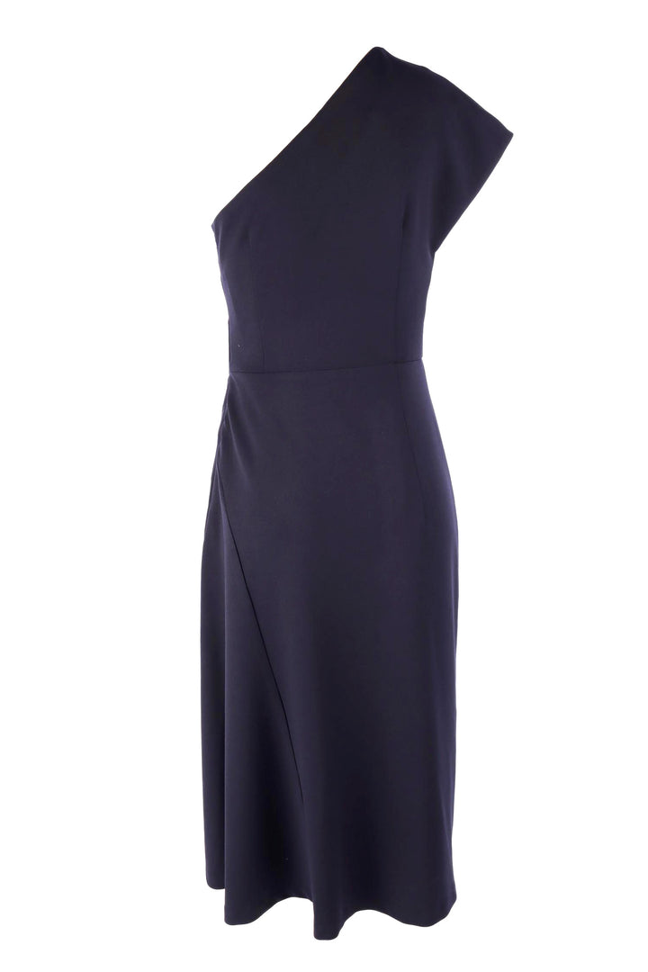 Antonia One Shoulder Midi Dress in Navy