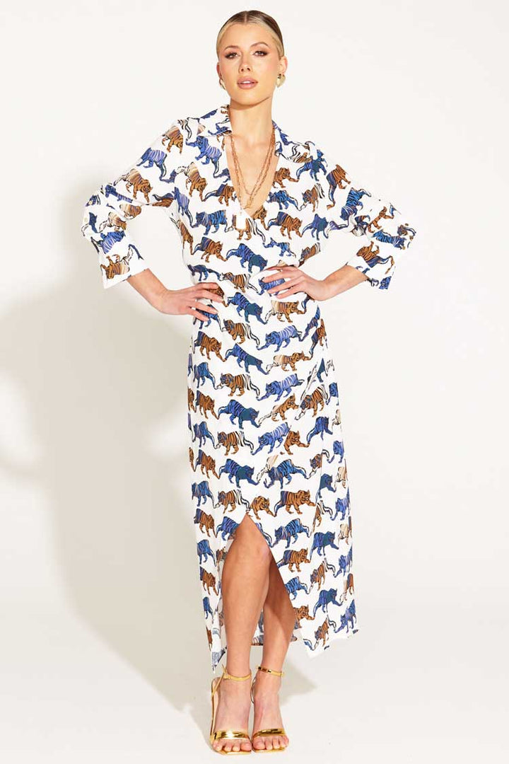 Queen Of The Jungle Fitted Wrap Dress