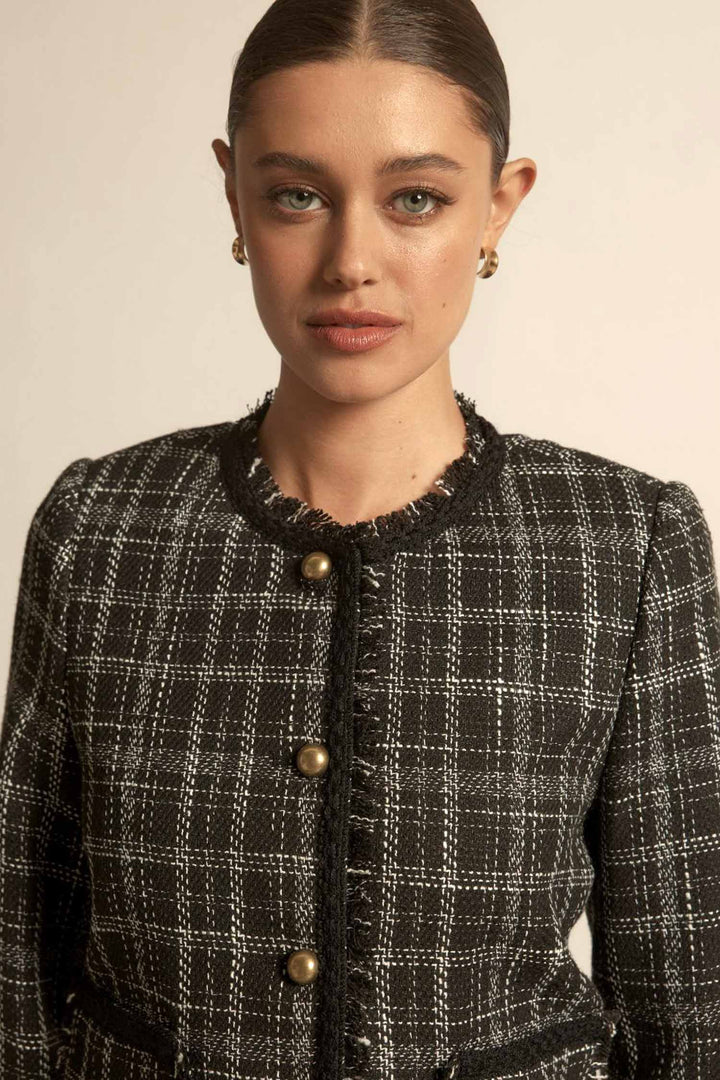 Quill Jacket in Black Porcelain Check