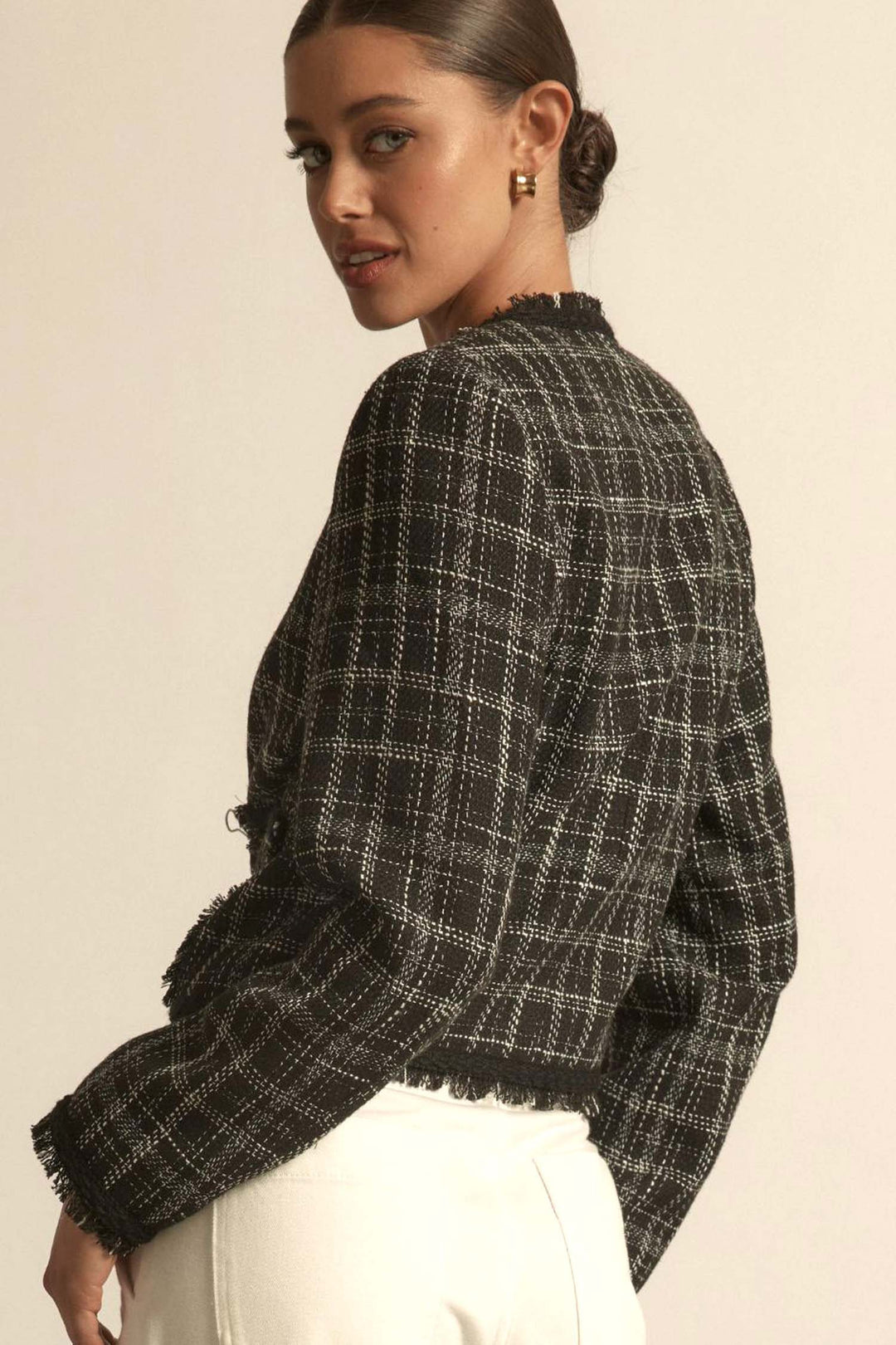 Quill Jacket in Black Porcelain Check