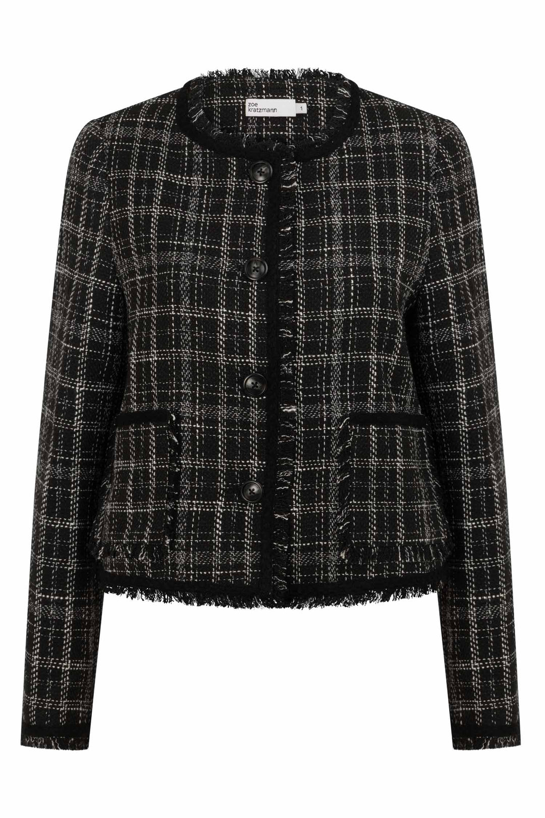 Quill Jacket in Black Porcelain Check