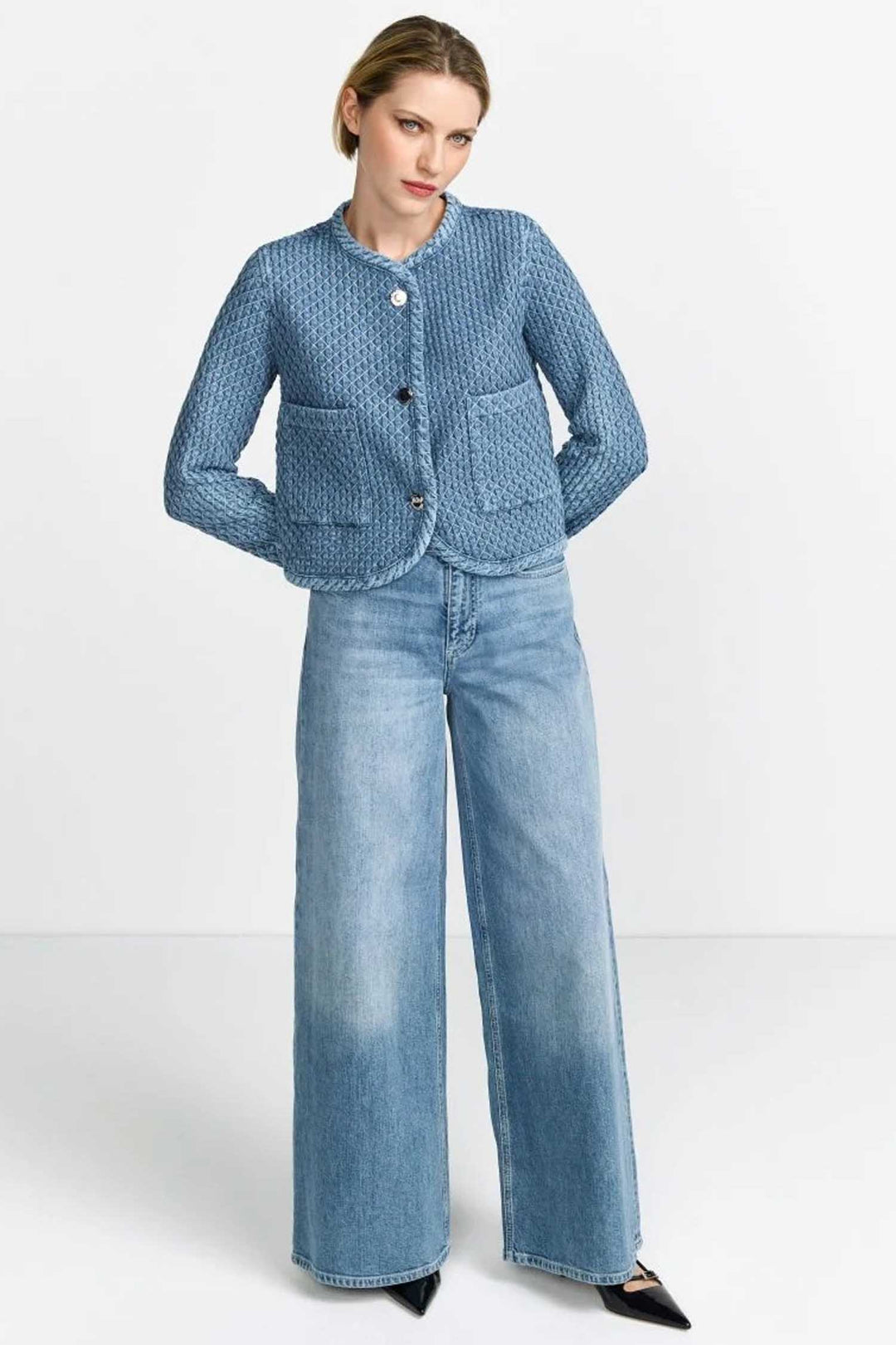 Quilted Denim Look Jacket