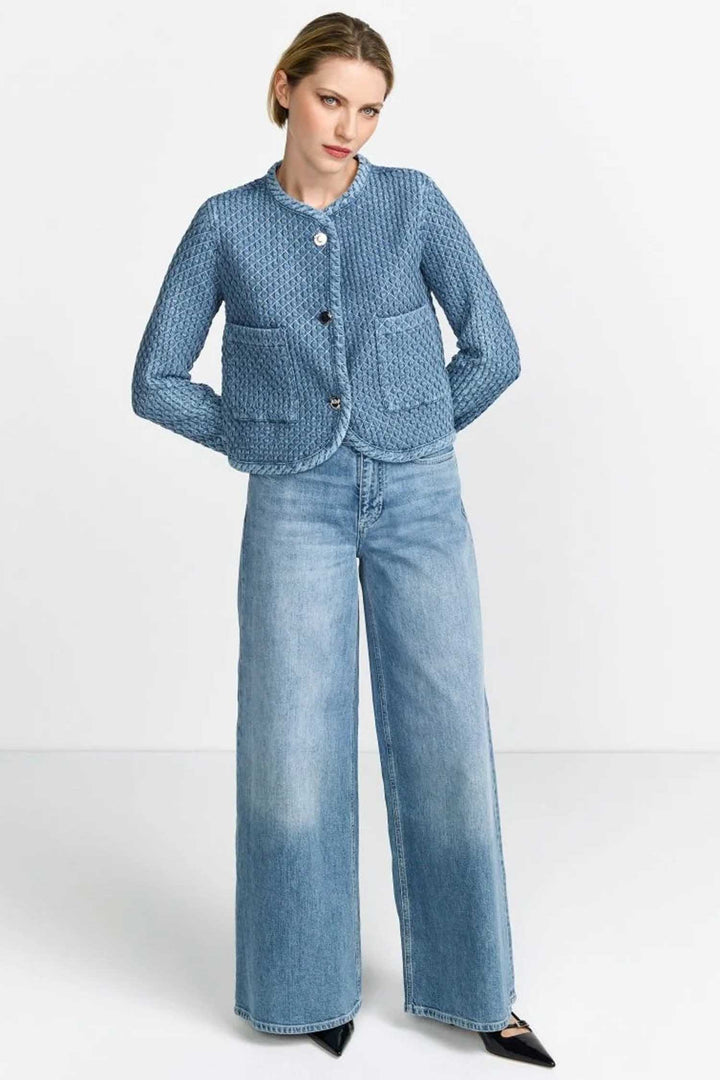 Quilted Denim Look Jacket