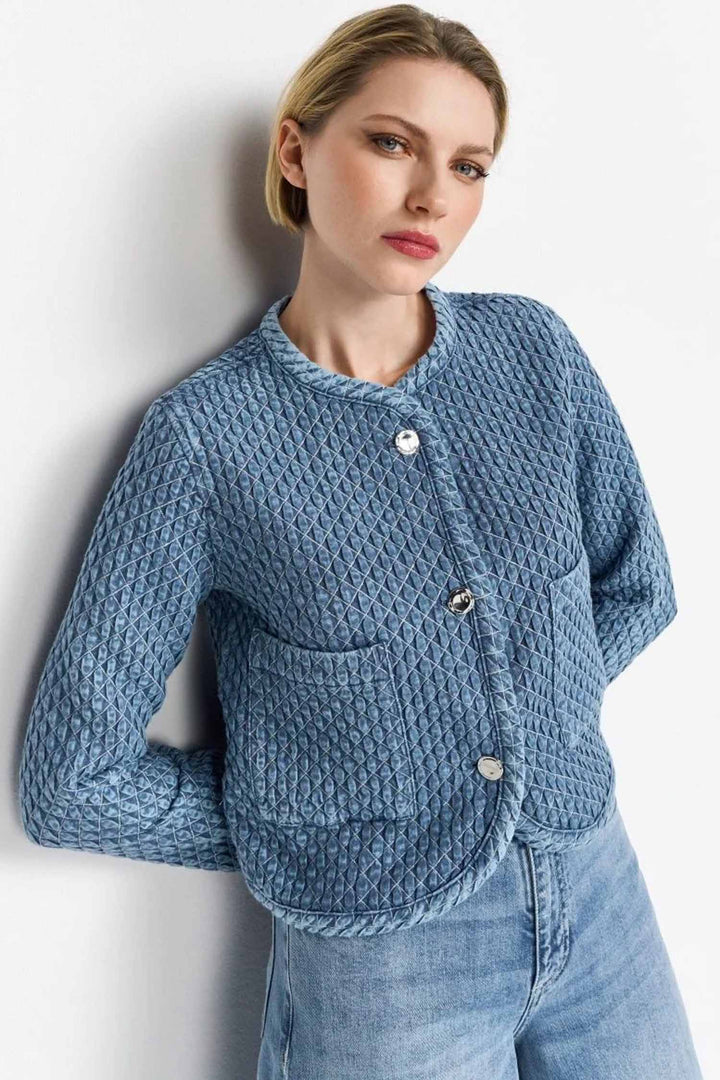 Quilted Denim Look Jacket