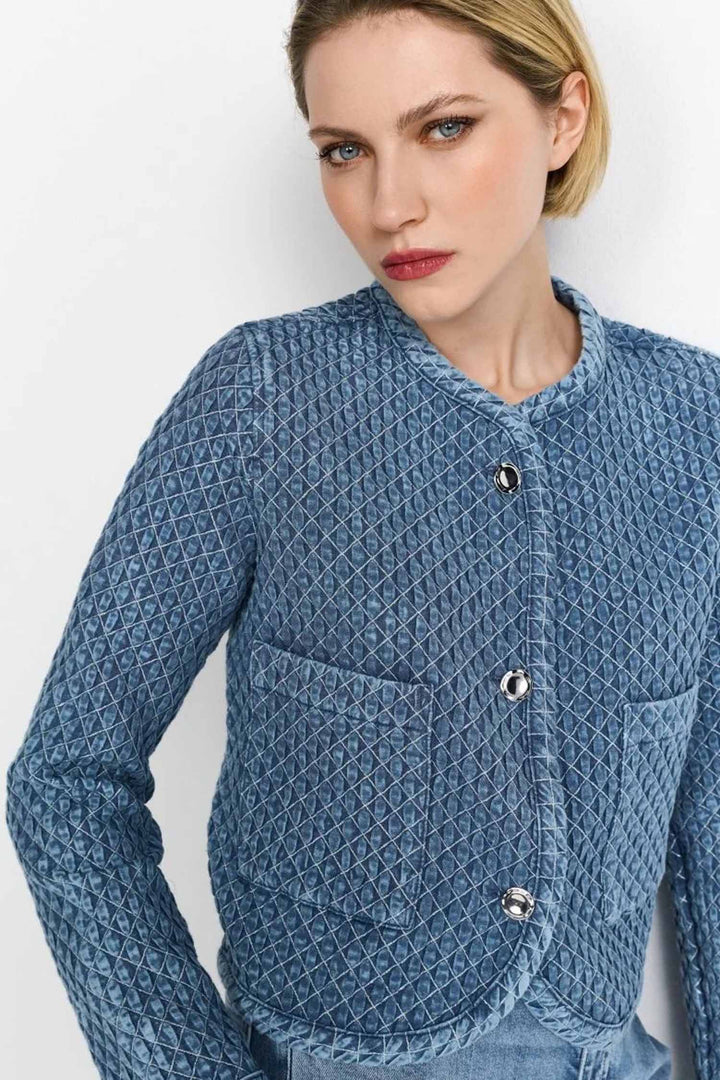 Quilted Denim Look Jacket