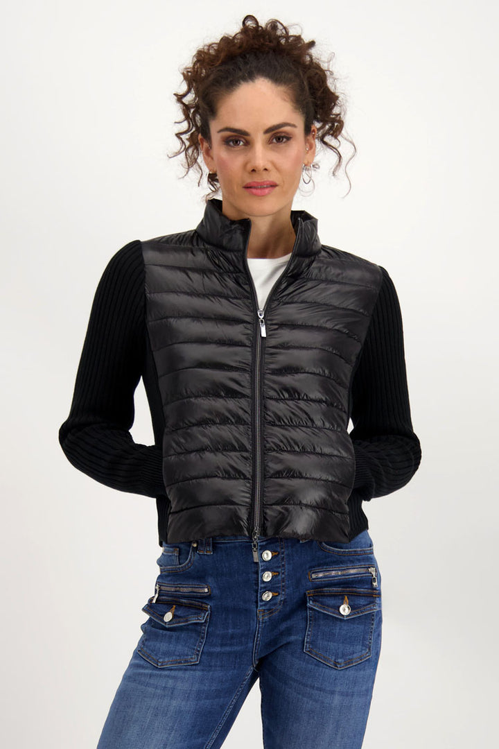Quilted Jacket with Knit Sleeves