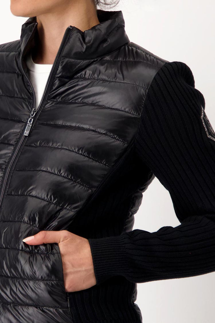 Quilted Jacket with Knit Sleeves