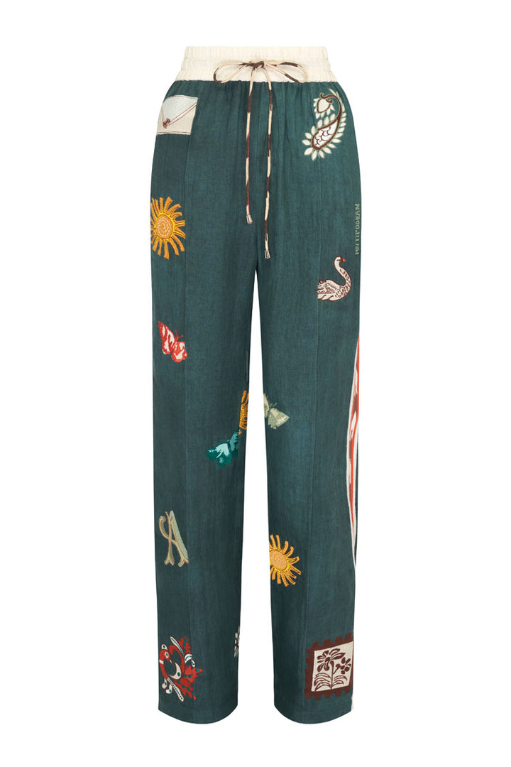 Quincy Track Pant in Peacock