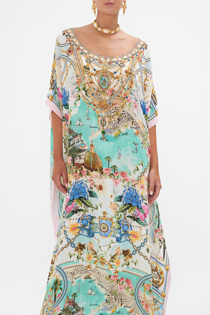 Round Neck Kaftan in Amalfi Lullaby