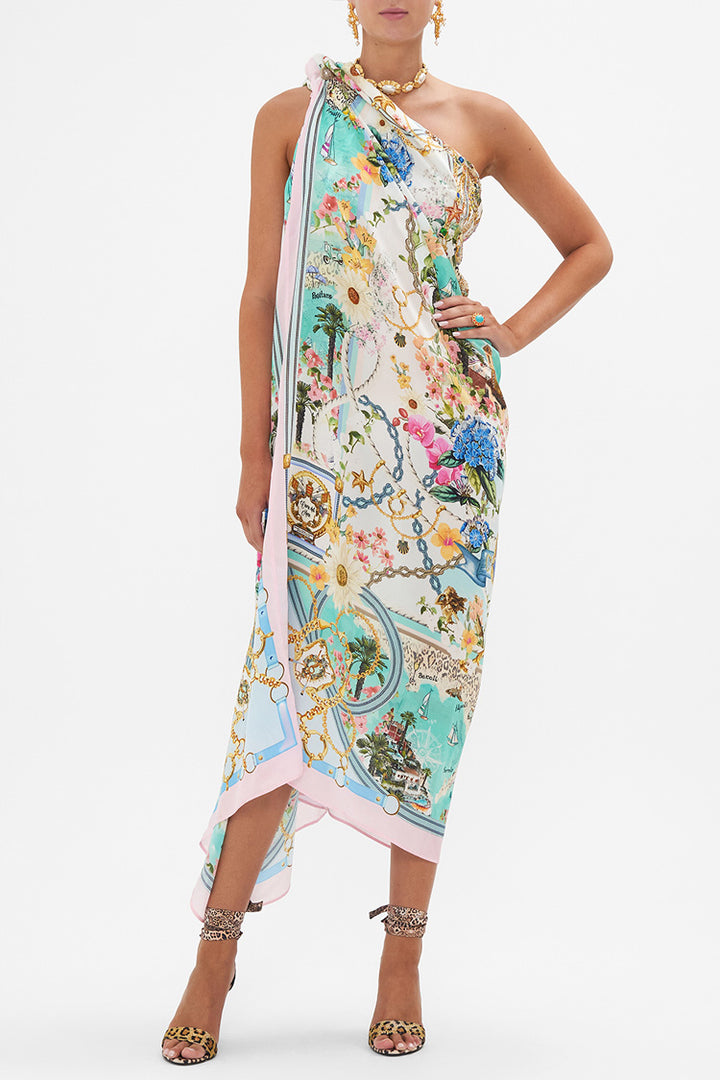 Round Neck Kaftan in Amalfi Lullaby