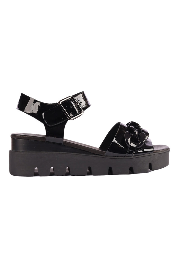 Racassy Chain Patent Leather Sandals