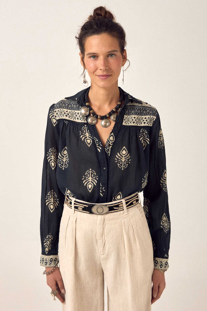 Rani Shirt in Black Henna