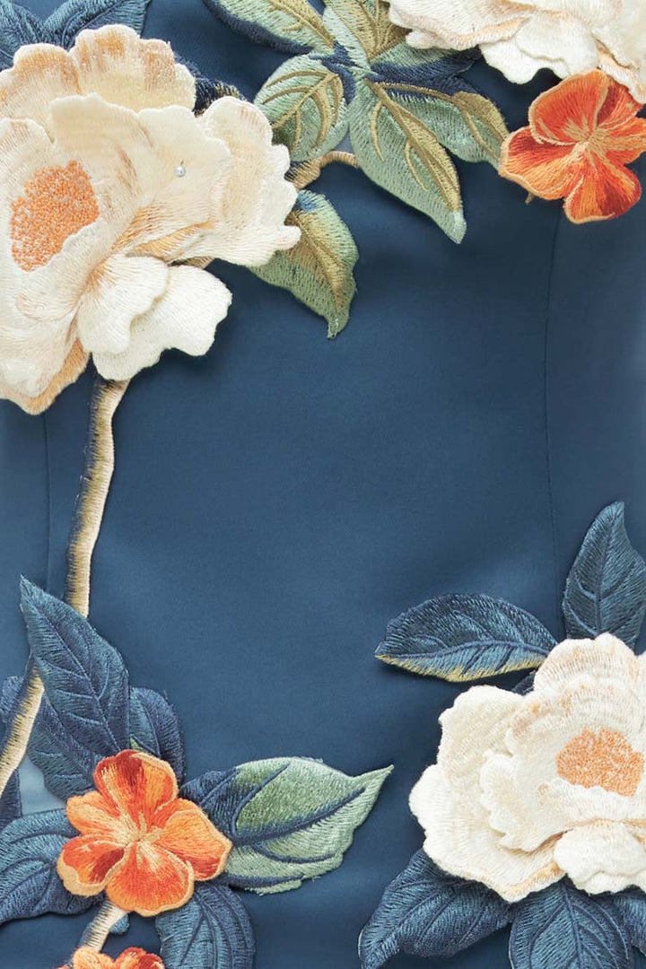Rayna Applique Floral Bustier Maxi Dress - Pear Blossom