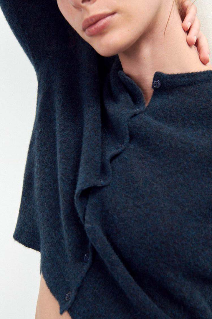 Razpark Short Cardigan in Abyss Melange