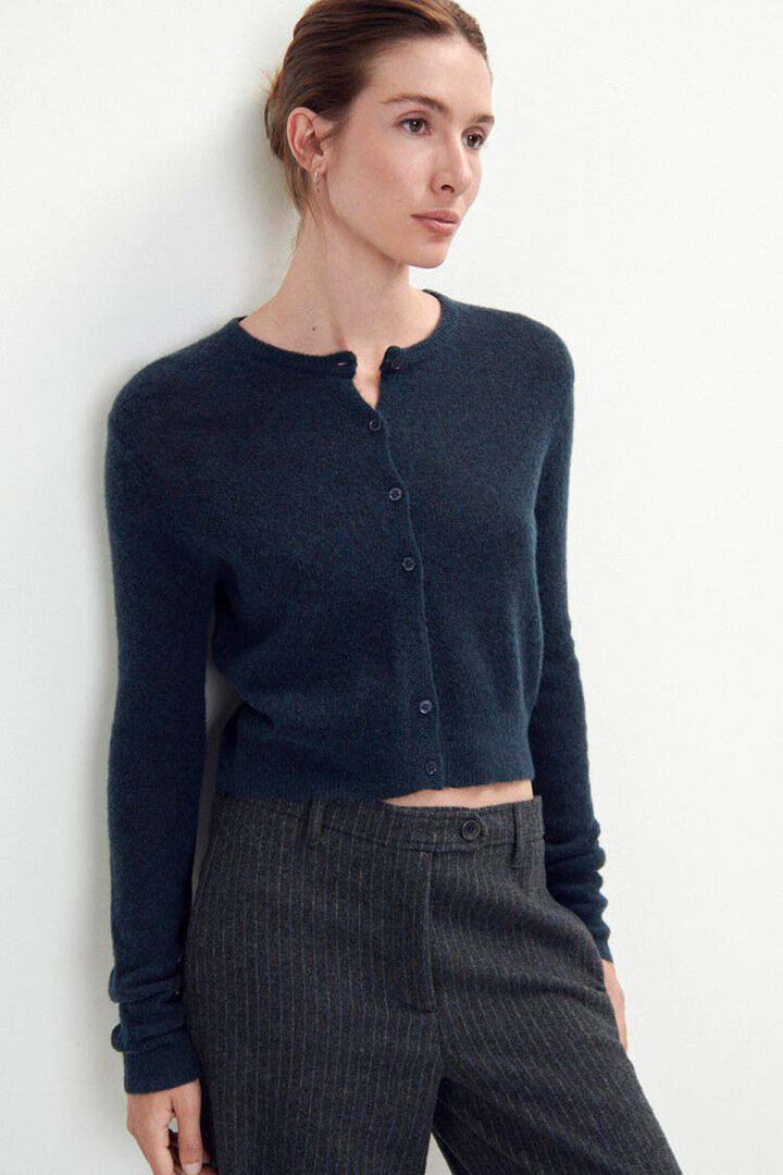 Razpark Short Cardigan in Abyss Melange