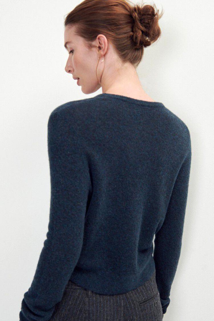 Razpark Short Cardigan in Abyss Melange
