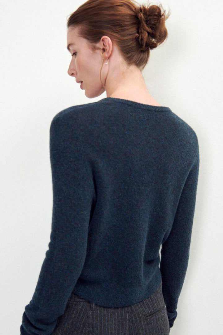 Razpark Short Cardigan in Abyss Melange