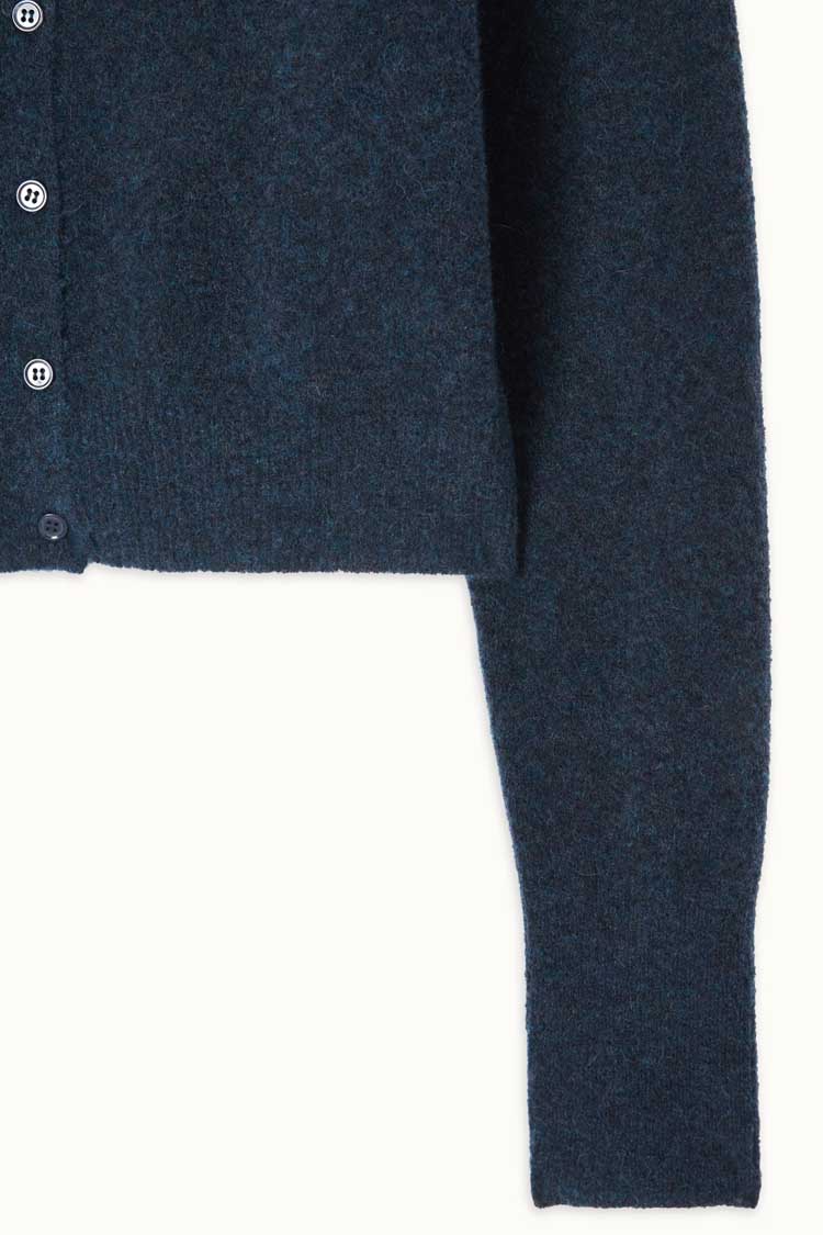 Razpark Short Cardigan in Abyss Melange