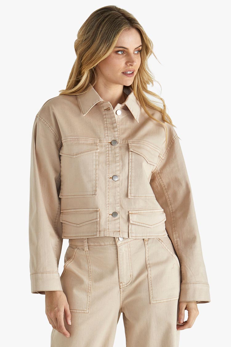 Reece Jacket in Tan Wash