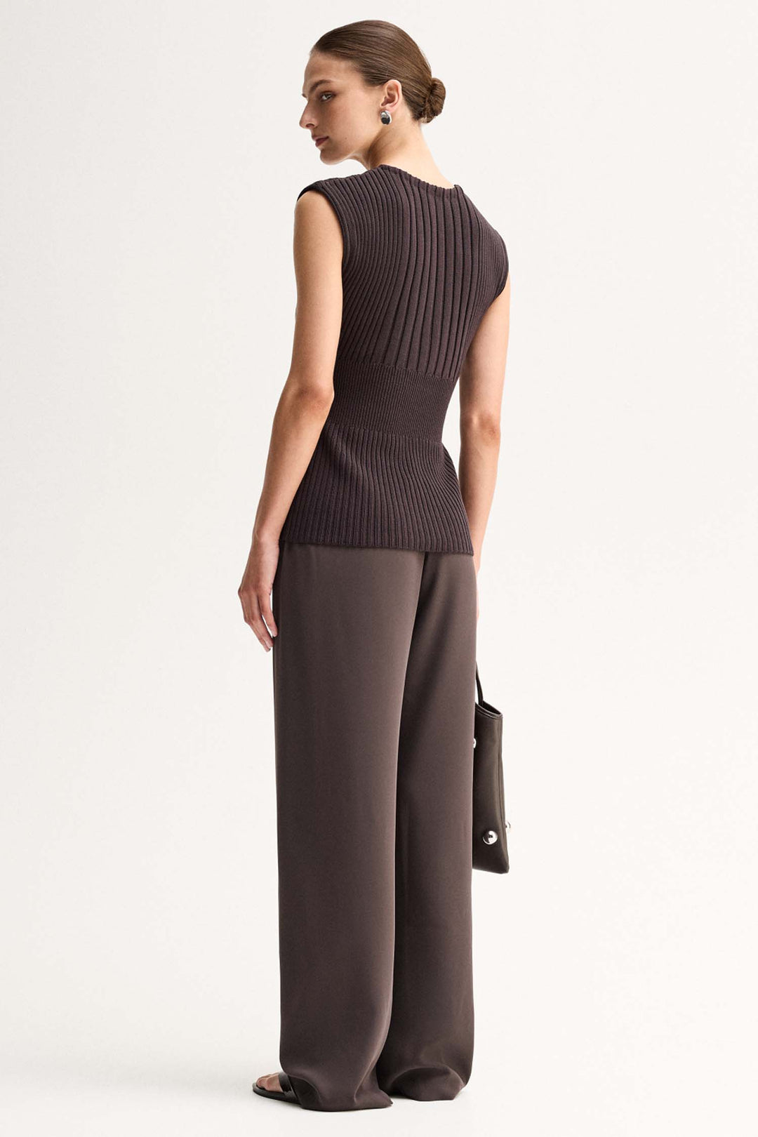 Reed Knit Top in Chocolate