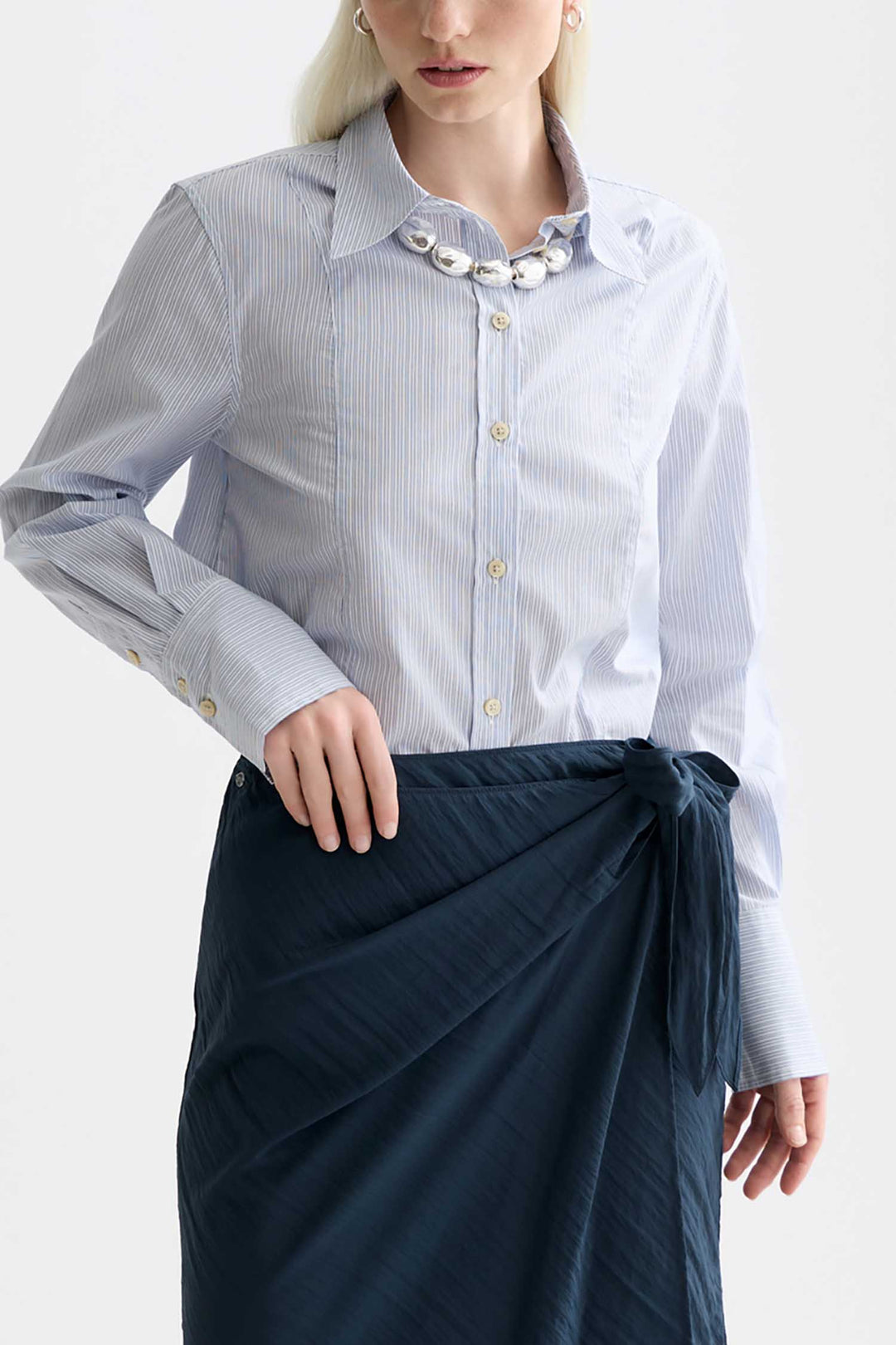 Regular Fit Poplin Shirt in Infinity Stripe