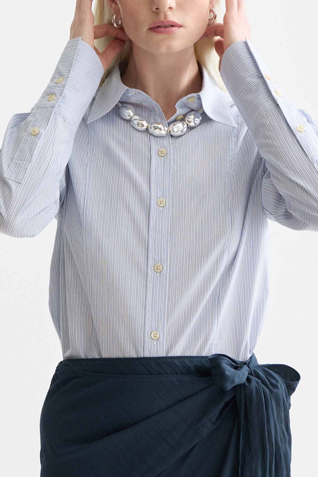 Regular Fit Poplin Shirt in Infinity Stripe