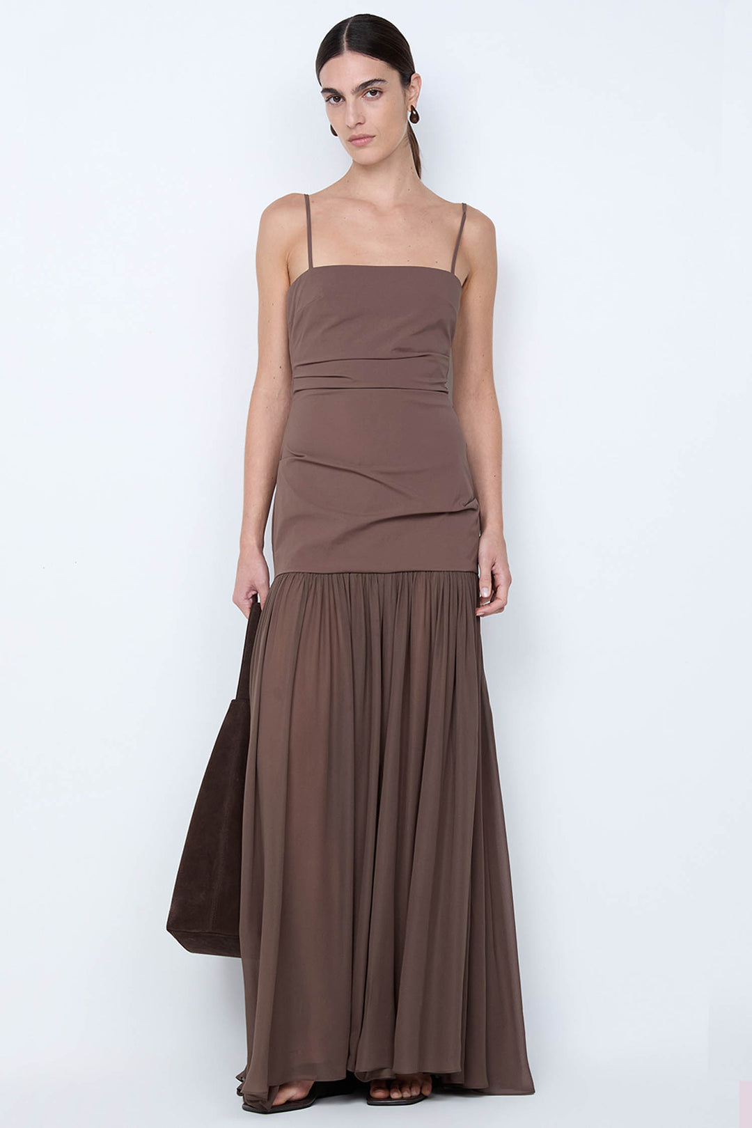 Reid Drop Waist Maxi Dress in Milk Chocolate by Bec + Bridge Frockaholics at Momento Dezigns Reid Drop Waist Maxi Dress in Milk Chocolate by Bec + Bridge Frockaholics at Momento Dezigns
