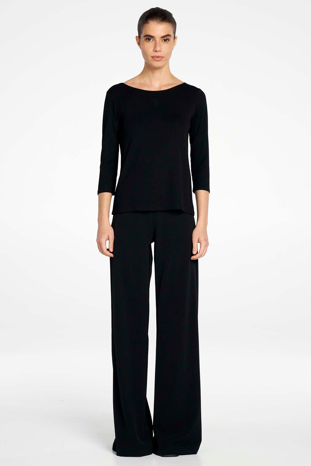 Relaxed Boat Neck in Black